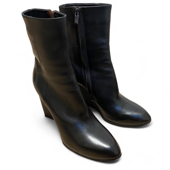 Custom National Black Wedge Heel Pointed Toe Ankle Boot! - Picture 4 of 7